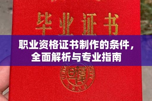 莱阳职业资格证书制作的条件，全面解析与专业指南